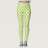 Leggings Pois verts, Motif à points Polka, points, pointill (Devant)