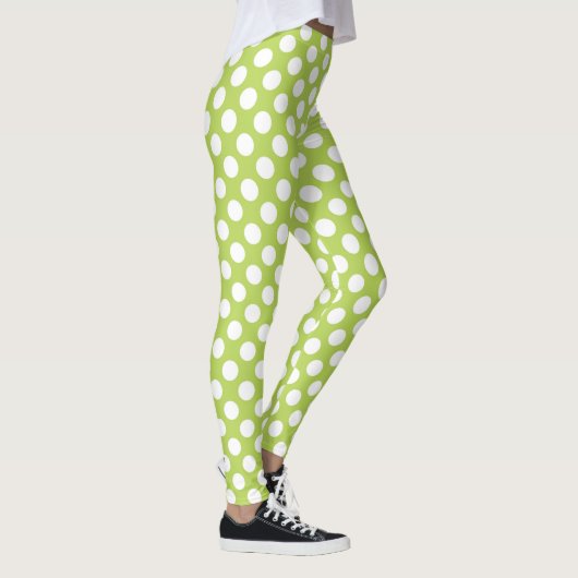 Leggings Pois verts, Motif à points Polka, points, pointill (Droite)