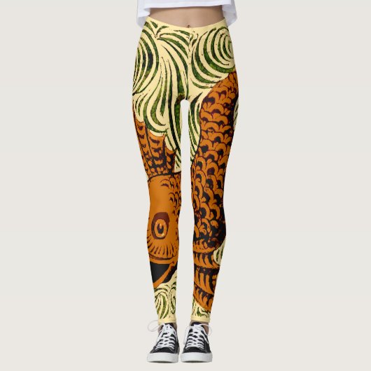 Leggings Poisson Antique Carrelage Ancien art (Devant)