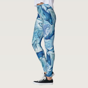 Leggings Poisson Bleu Mystique Flowing Harmony