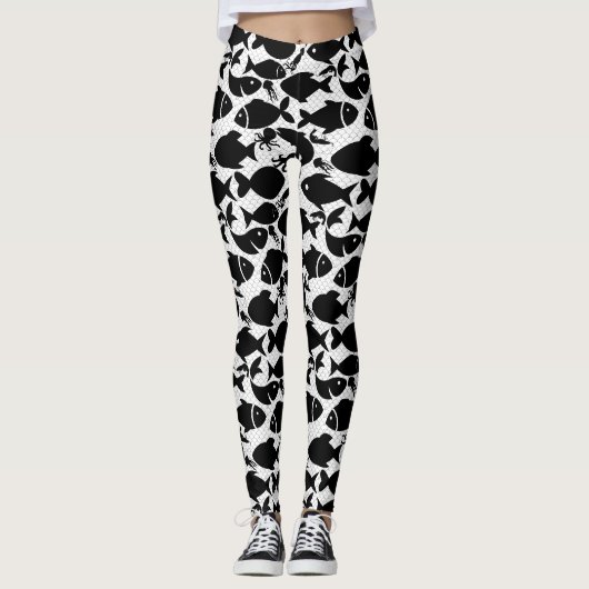 Leggings Poisson dans le filet FN2508A.W BG (Devant)