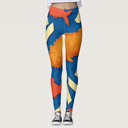 Leggings Poisson et chips (Devant)