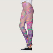 Leggings Poisson-néon jaune rose violet psychédélique fémin (Gauche)