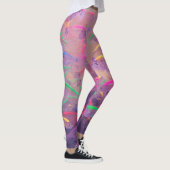 Leggings Poisson-néon jaune rose violet psychédélique fémin (Droite)