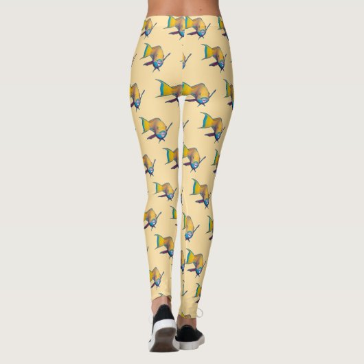 Leggings Poisson perroquet - Conception abstraite - Découpé (Dos)