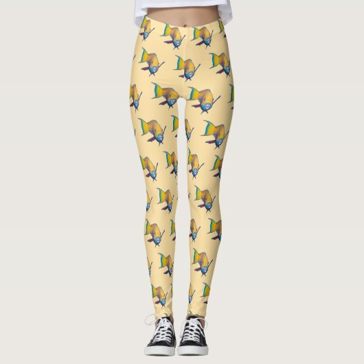 Leggings Poisson perroquet - Conception abstraite - Découpé (Devant)