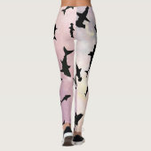 Leggings Poisson rose sur galaxie dégradée Espace (Dos)