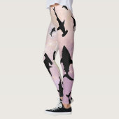 Leggings Poisson rose sur galaxie dégradée Espace (Gauche)