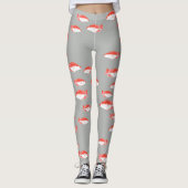 Leggings Poisson rouge et gris (Devant)
