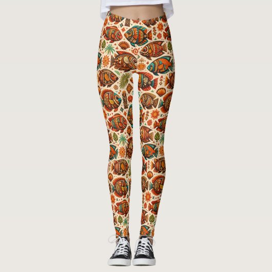Leggings Poisson Tropical Bohème (Devant)