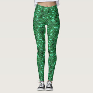 Leggings Poisson Vert Légumes de sirène Ariel Inspiré