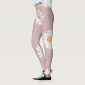 Leggings Poitrine rose : Motif à répétition florale. (Gauche)