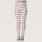 Leggings Poitrines cerise blanc - Couleurs personnalisées (Devant)