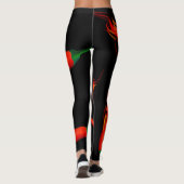 Leggings Poivrons de piment flamboyants (Dos)