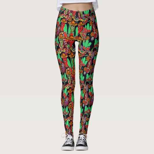 Leggings Poivrons du Cinco de Mayo (Devant)