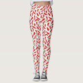 Leggings Poivrons rouges en blanc (Devant)