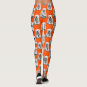 Leggings Polar Bear Pattern Design On Orange (Dos)