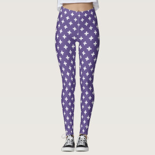 Leggings Polka blanche croise sur ultra violet