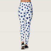 Leggings Polka Bleue : Aquarelle Point sans joint. (Dos)