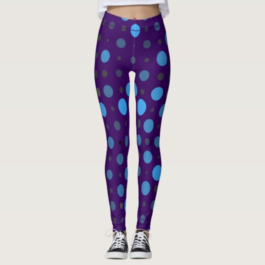 Leggings Polka Dot 01X.Bleu Ombre D Violet BG (Devant)