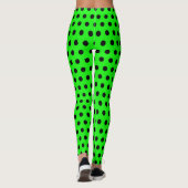 Leggings Polka Dot Bright Lime Vert et Noir (Dos)