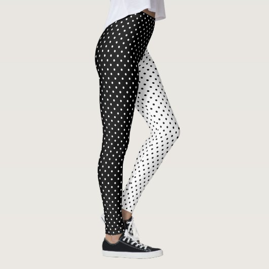Leggings Polka Dot noir et blanc Deux tons (Droite)