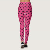 Leggings Polka noire croise sur fuchsia (Dos)