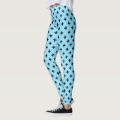 Leggings Polka noire croise sur le bleu bébé (Gauche)