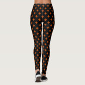 Leggings Polka orange croise sur noir (Dos)