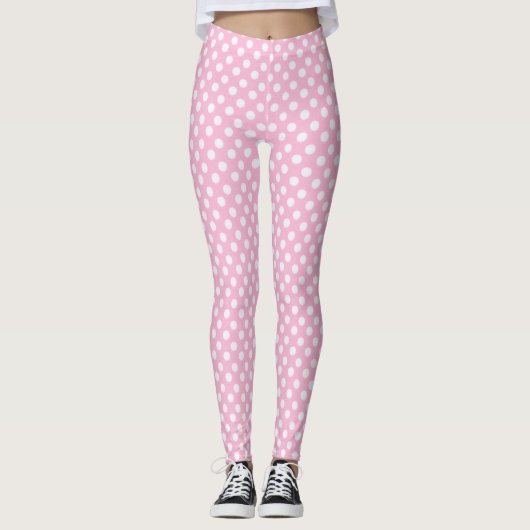 Leggings Polka point rose (Devant)
