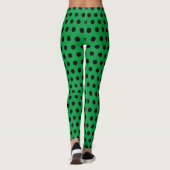 Leggings Polka point vert et noir (Dos)