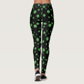 Leggings Polka verte noire et citron vert (Dos)