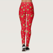 Leggings Polka verte rouge et citron vert pattes (Dos)