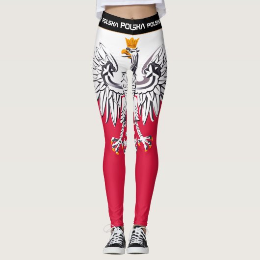 Leggings Pologne & Aigle, Drapeau polonais Voyage de mode / (Devant)