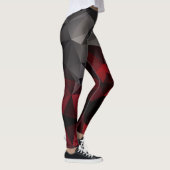 Leggings Polygonal, noir et rouge (Droite)