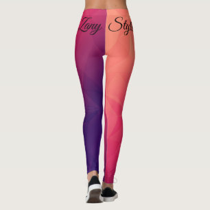Leggings Polygone Géométrique Violet Rose Orange Mode Fanta
