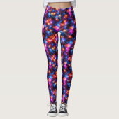 Leggings Polygone néon abstrait avec explosions (Devant)