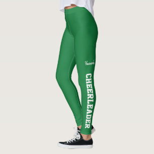 Leggings Pom-pom girl verte et blanche