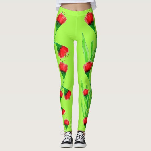 Leggings Pomme Rouge Et Lime (Devant)