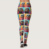 Leggings Poodle with Heart Roses Saint-Valentin (Dos)