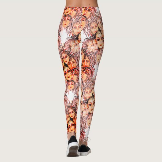 Leggings Pop Art Anime Motif avec éléments féminins (Dos)
