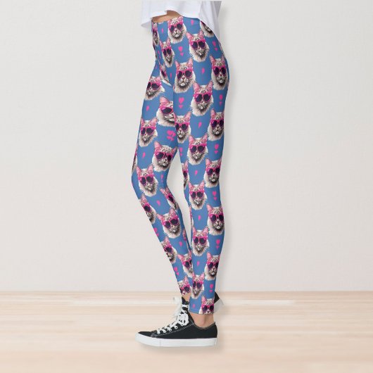 Leggings Pop Art Chat persan avec lunettes de soleil