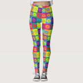 Leggings Pop Art Lips Motif coloré (Devant)