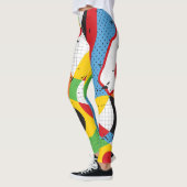 Leggings Pop Art, Minimalisme Vibrant. (Gauche)