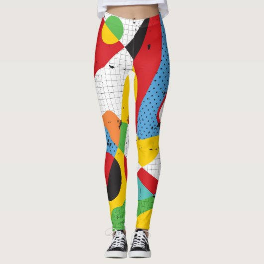Leggings Pop Art, Minimalisme Vibrant. (Devant)