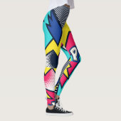 Leggings Pop art pow ! Pattern à Magenta, Blue et Black (Droite)