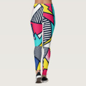 Leggings Pop art pow ! Pattern à Magenta, Blue et Black (Dos)
