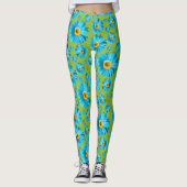 Leggings Pop Daisy Aqua Blue (Devant)