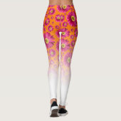 Leggings Pop Daisy Fuchsia Pink Fond En Blanc (Dos)