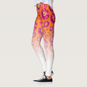 Leggings Pop Daisy Fuchsia Pink Fond En Blanc (Gauche)